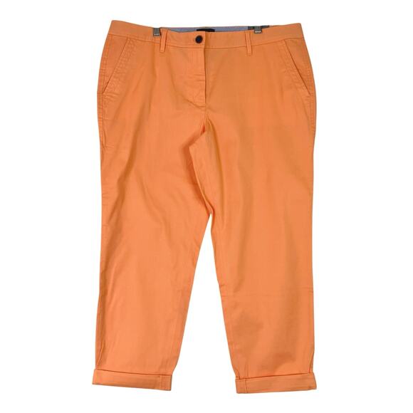 Talbots | Orange Relaxed Chino Relaxed Leg Ankle Length Pants Womens 12 Petite - Picture 1 of 9